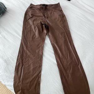 Leather brown pants